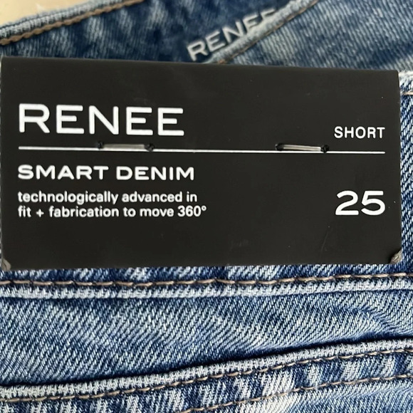 DL1961 Renee Shorts Medium Wash Raw Hem Distressing Cotton - NEW - Size 25 - Picture 8 of 12